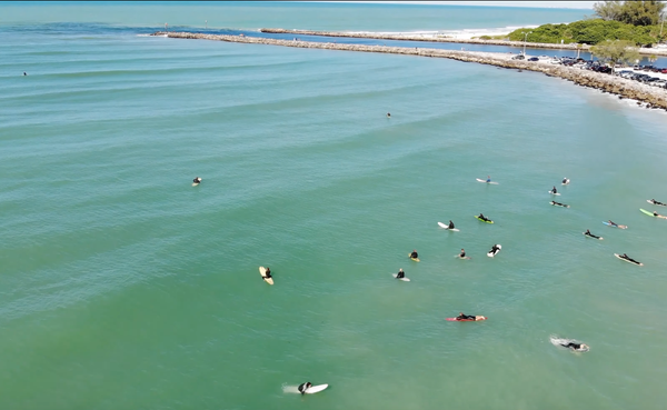 Surfers at the Venice Jetty, Sarasota County FL